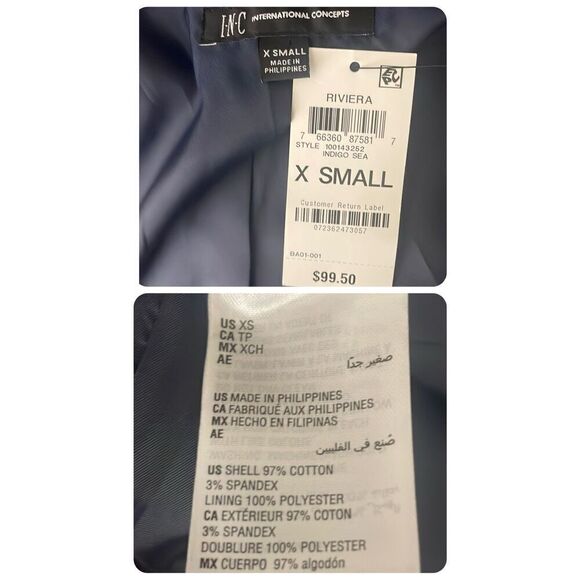 Navy Blue Riviera Short Trench Coat NEW XS - Picture 8 of 11